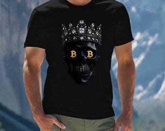 Diamond Crown Skull Bitcoin Unisex T-Shirt | Bitcoin Shirt | Casual Wear