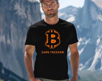 Bitcoin Earn Freedom Unisex T-Shirt | Bitcoin Shirt | Casual Wear