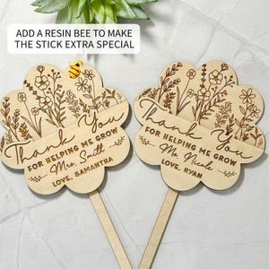 Porte-carte cadeau enseignant Panneau végétal personnalisé pour enseignant m'aider à grandir Cadeau de fin d'année pour enseignant Cadeau de remerciement Souvenir d'un élève