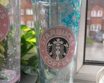 Glitter Blue Starbucks Becher 24oz