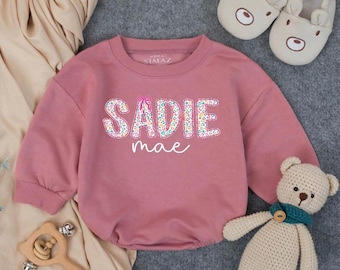 Customized Baby Girl Bubble Romper – Personalized Newborn Outfit & Baby Shower Gift