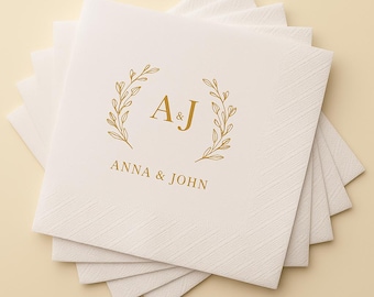 Personalized Wedding Napkins: Elegant Monogram & Custom Initials