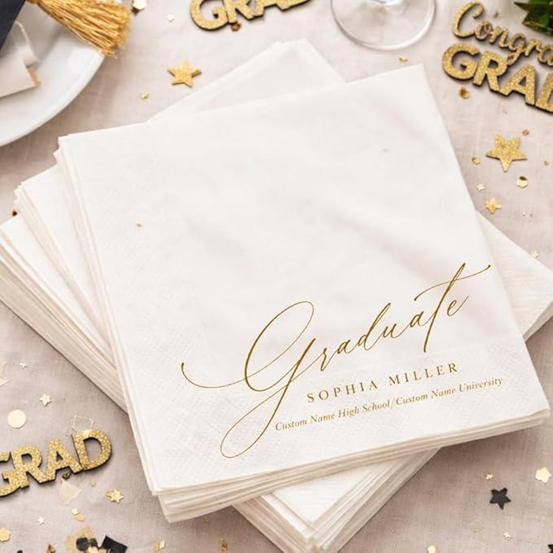 Graduation Napkins Class of 2026, Cocktail Party Decor bild 1