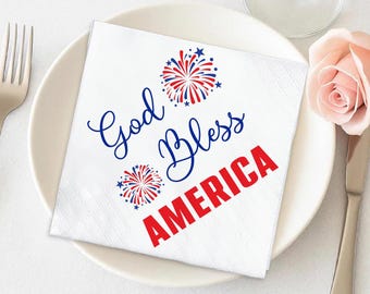 USA 250th Anniversary Napkins, Patriotic 4th of July Cocktail Napkins, American Party Decor