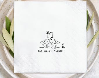 One Silly Goose Birthday Napkins, Personalized Goose First Birthday Napkins, Custom 1st Birthday Party Decor
