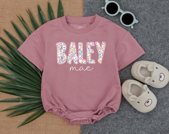 Custom Name Baby Bubble Romper – Personalized Sweatshirt Romper, Baby Shower Gift
