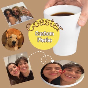 Personalized Photo Coaster: Custom Drink Coaster, Couples Gift