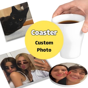 Personalized Photo Coaster: Custom Drink Coaster, Couples Gift