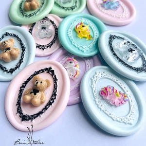 Adesivi con sigillo di ceralacca. Unicorni e Orsi in 3D. Sigilli per bambini per le feste,baby shower,compleanno,inviti,diari,regali.
