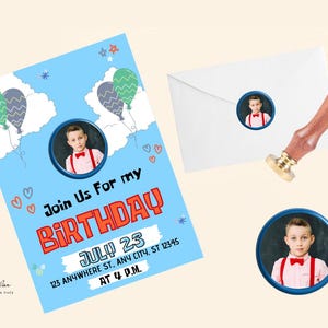 Pegatinas de lacre con FOTO. Personalizado. Sellos para fiestas, cumpleaños infantiles, invitaciones, regalos, menús. Varios colores.