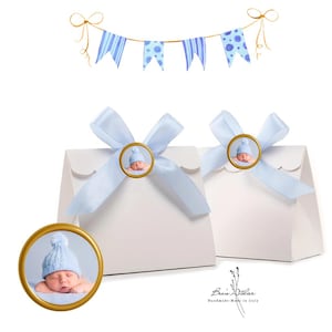 Autocollants de cire à cacheter avec PHOTO. Personnalisé. Sceaux pour fêtes, baptême, baby shower, anniversaire, cadeaux. Différentes couleurs.