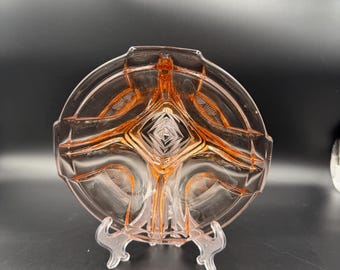 Roze persglazen kom, Walther & Söhne Sigrid, jaren 1930, op voet, 18 cm