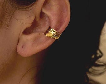 Chunky Sterling Silver Ear Cuff: No Piercing Clip-On Ear Wrap