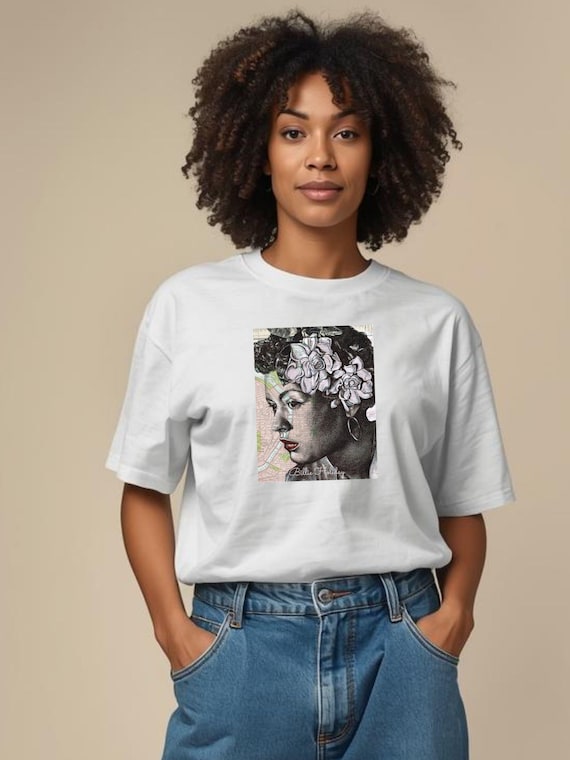 Billie Holiday T-Shirt/ Female Jazz Singer/ Unisex Organic Cotton Tee