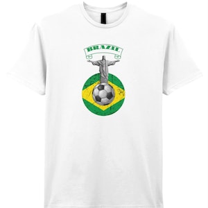 Brazil Football World 26 T-Shirt. Brazilian Flag Rio Unisex Tee image 6