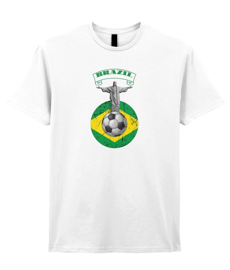 Brazil Football World 26 T-Shirt. Brazilian Flag Rio Unisex Tee image 6