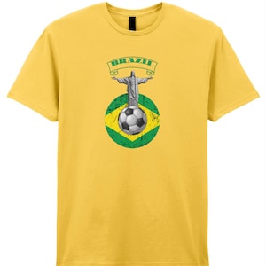 Brazil Football World 26 T-Shirt. Brazilian Flag Rio Unisex Tee image 7