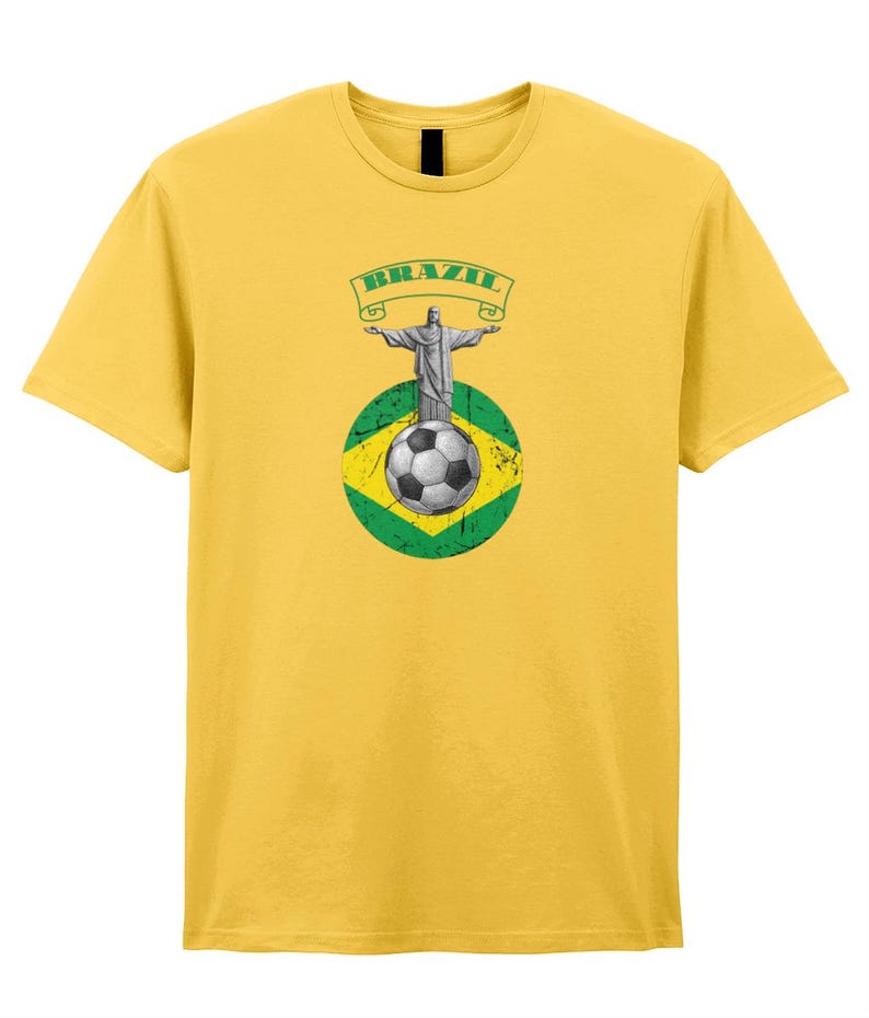 Brazil Football World 26 T-Shirt. Brazilian Flag Rio Unisex Tee image 7