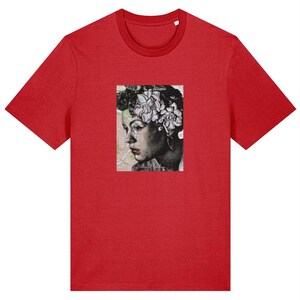 Billie Holiday T-Shirt/ Female Jazz Singer/ Unisex Organic Cotton Tee image 4