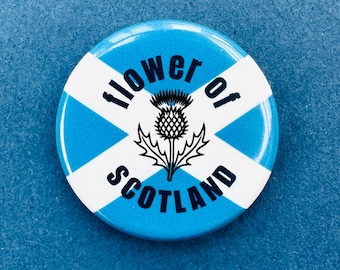 Flower of Scotland Badge 25mm Patriotic Saltire Thistle