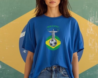 Brasilien fotboll VM 26 T-shirt. Brasiliansk flagga Rio unisex t-shirt