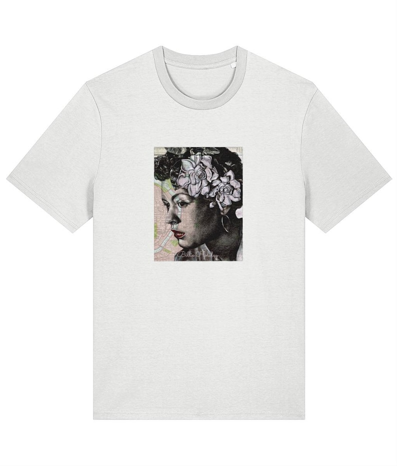 Billie Holiday T-Shirt/ Female Jazz Singer/ Unisex Organic Cotton Tee image 3