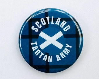Scotland Football Tartan Army Badge 25mm Patriotic Saltire