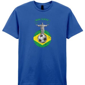 Brazil Football World 26 T-Shirt. Brazilian Flag Rio Unisex Tee image 4