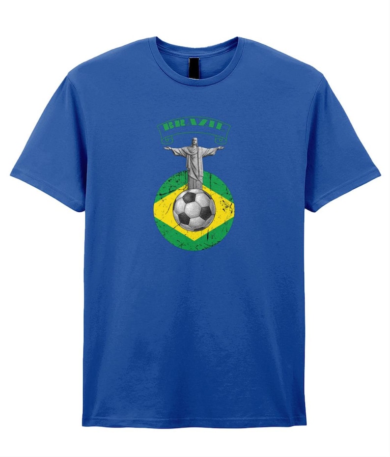 Brazil Football World 26 T-Shirt. Brazilian Flag Rio Unisex Tee image 4