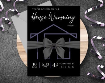 Modern Minimalist Housewarming Invitation: Editable Template (5x7 inches Digital Download)