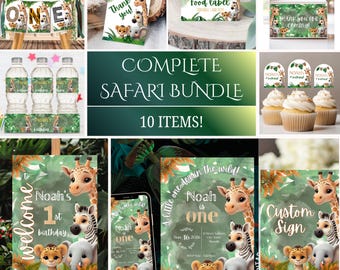 Editable Safari Birthday Party Decor: Jungle Theme, Instant Download