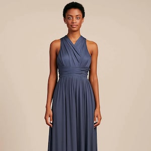 gunmetal Blau Multiway Brautjungfer Kleid
