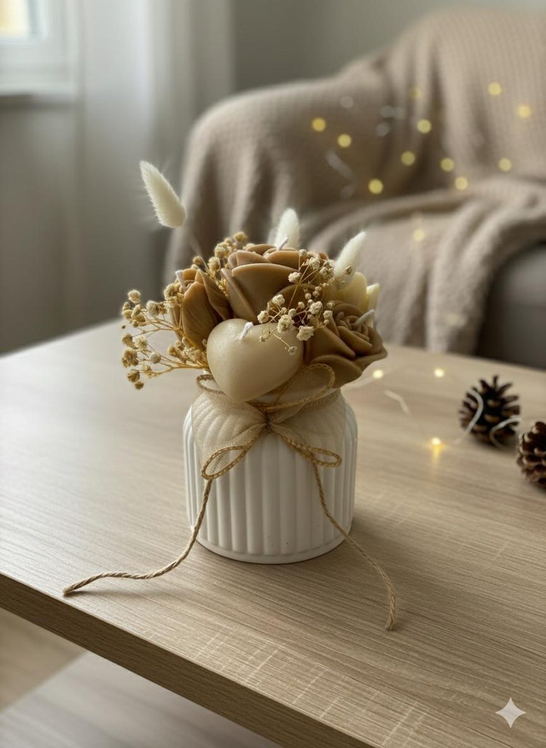 Handmade Soy Wax Flower Candle Bouquet: Floral Home Decor Gift - Etsy