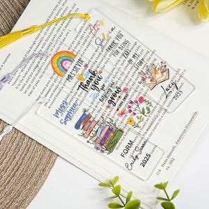 Custom Acrylic Teacher Bookmark: Personalized Back-to-School Gift