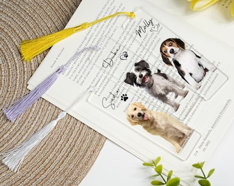 Custom Pet Photo Bookmark with Name, Personalized Dog Bookmark,Pet Loss Gift for Dog Owners,Pet Memorial Gift,Book Lover Gift, Pet Loss Gift