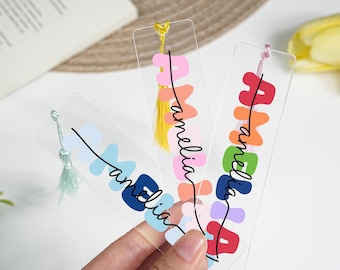 Personalized Bookmark With Custom Name, Acrylic Bookmark with Tassel,Back To School Acrylic Bookmark, Best Friend Gift,Graduation Gift