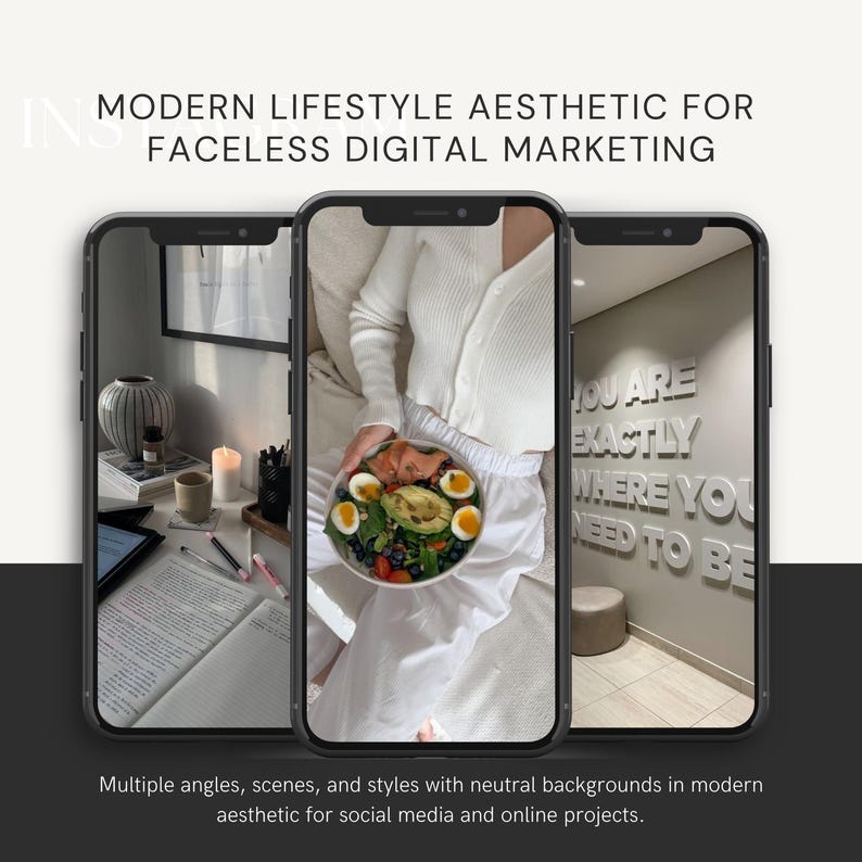 Pinterest-ready That Girl aesthetic stock image with faceless female figure and chic lifestyle setup