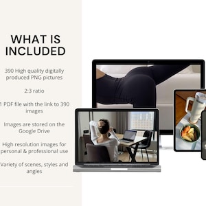 That Girl lifestyle stock image showing faceless woman in neutral outfit using laptop, perfect for Instagram branding