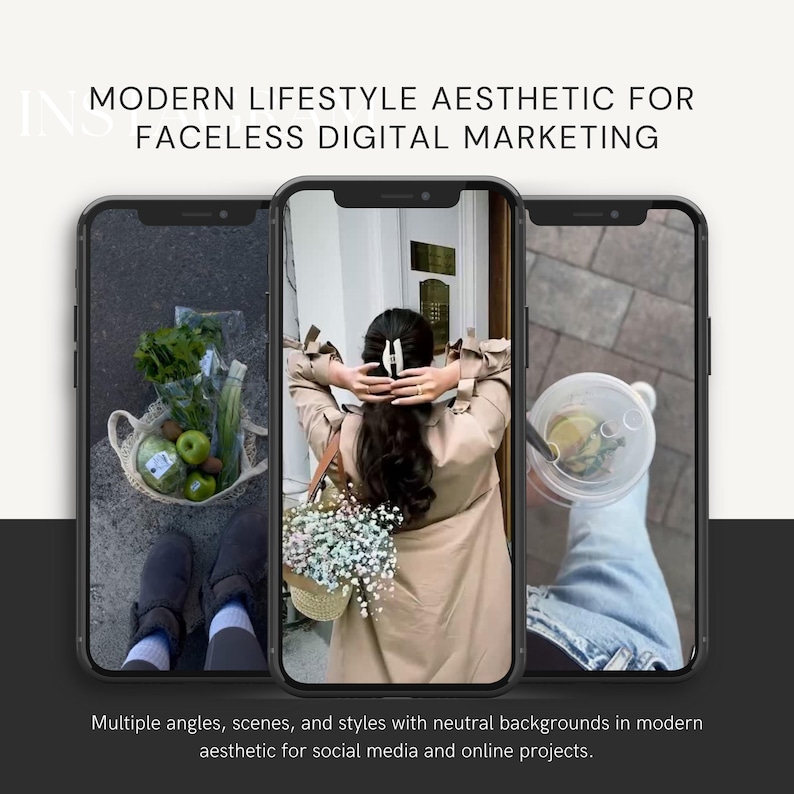 Faceless Instagram reel content styled in It Girl aesthetic for digital creators