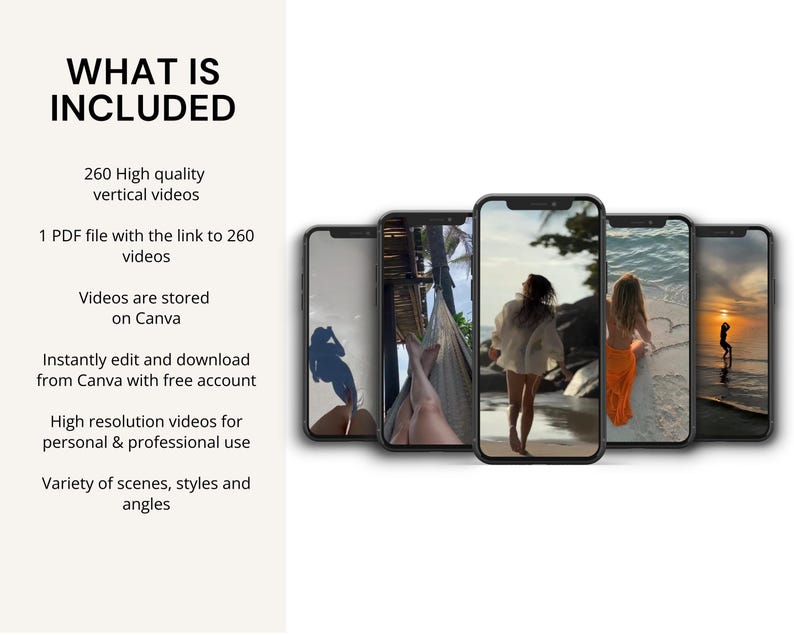 260 faceless tropical travel videos for Instagram Reels and TikTok content creation