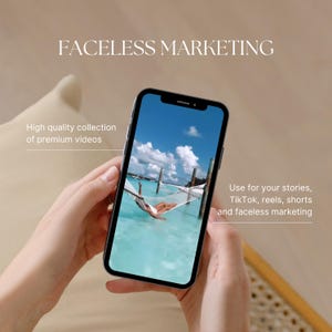 Faceless content bundle with luxury vacation scenes, perfect for reels and short-form video