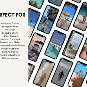Tropical lifestyle stock videos with crystal clear water, palm leaves, and sunset skies