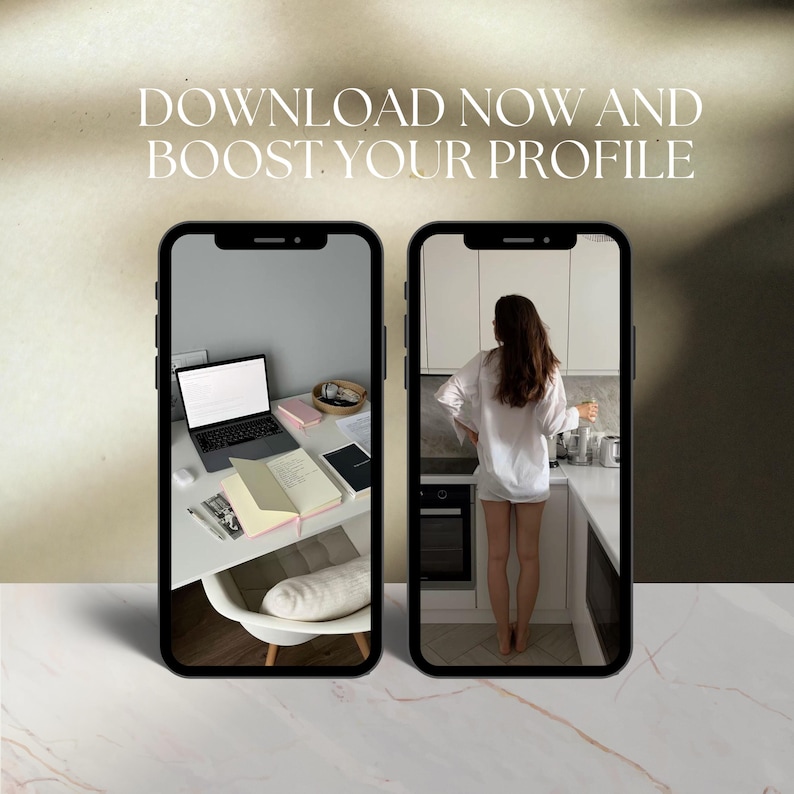 Modern That Girl stock photo featuring faceless female entrepreneur aesthetic and soft neutral colors