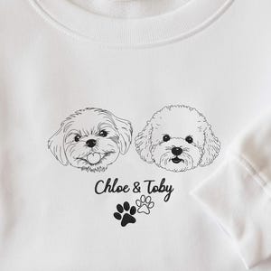 Embroidered Sweatshirt Custom Dog Mom Birthday Gift Dog Lover Sweatshirt Cat Lover Personalized Dog Dad Gift Pet Face Sweatshirt Gift Father
