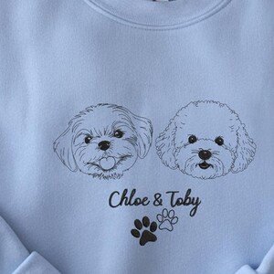 Embroidered Sweatshirt Custom Dog Mom Birthday Gift Dog Lover Sweatshirt Cat Lover Personalized Dog Dad Gift Pet Face Sweatshirt Gift Father