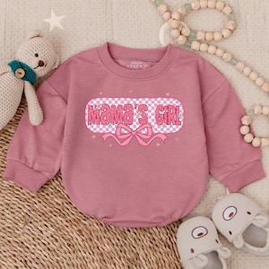 Mama&#39;s Girl Baby Checker Bubble Romper, Mothers Day Gifts, Mommy&#39;s Little Girl, Mother&#39;s Day, Baby Girl Clothes, Mama&#39;s Bestie, Mother&#39;s Day