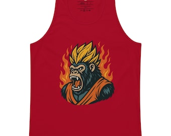 Anime Gorilla Gym Tank Top: Supercharged Rage Ape Training Shirt