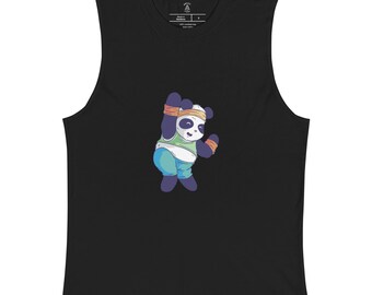 Funny Gym Animal Muscle Shirt: Panda & Raccoon Front/Back Print