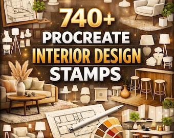 740+ Procreate Interior Design Stamps | Floor Plan, Furniture & Home Layout Brushes | Instant Download