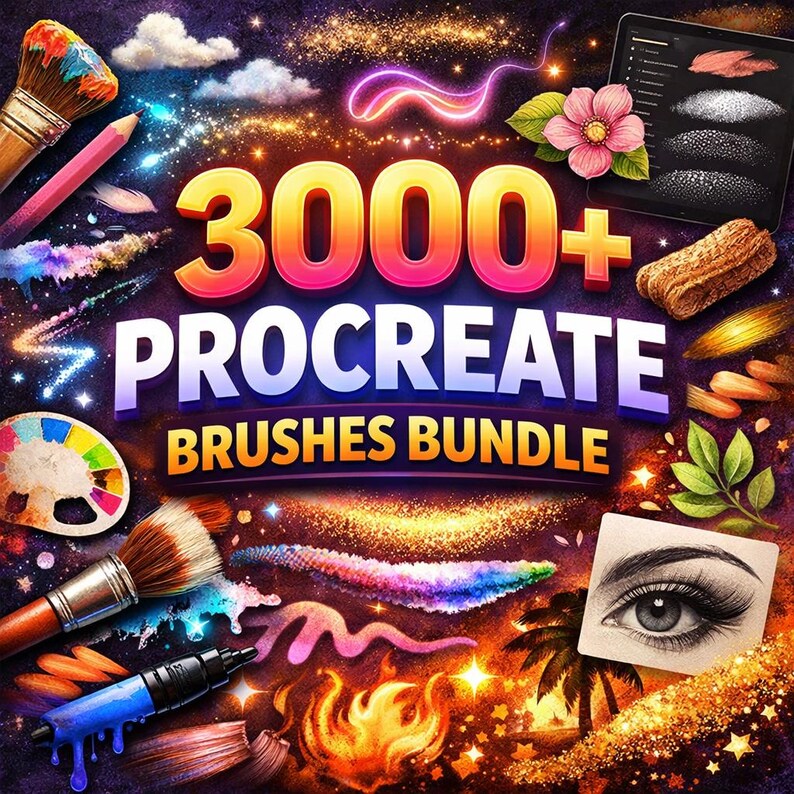 3000+ Procreate Brushes Bundle | Digital Art Tools for iPad & Apple ...